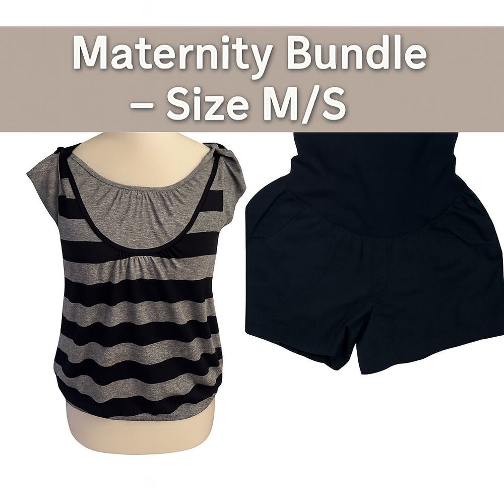 Maternity Clothing Bundle – Annabelle Top (M)NWT + Motherhood Shorts (S)